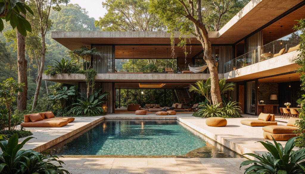 villa moderna de luxo com piscina